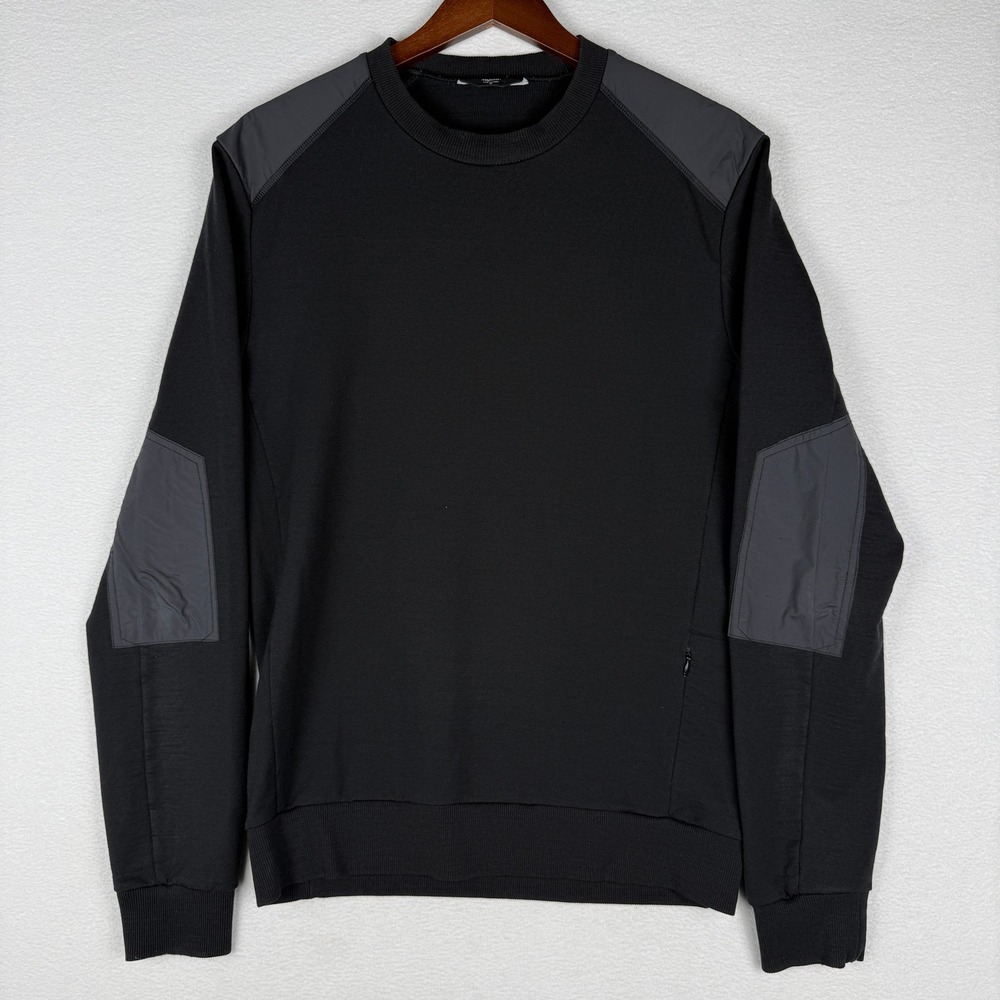 Rapha Mens M Merino Sweatshirt Reinforced Shoulder Elbow Zip Pocket Cycling